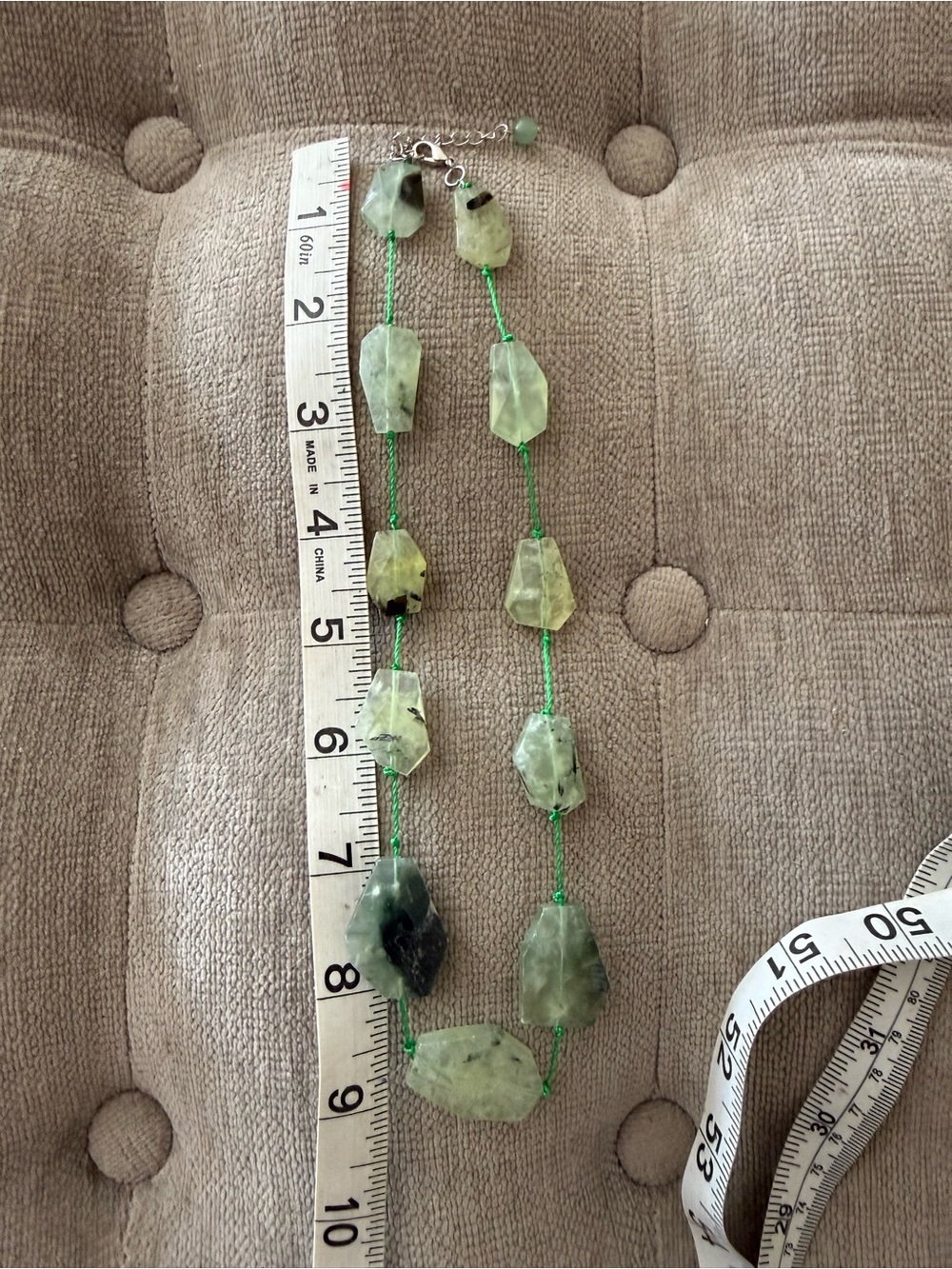 Natural Prehnite Necklace #31 - Picture 5 of 7